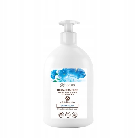 BARWA Hipoalergiczne szare mydło w płynie do skóry suchej LEN