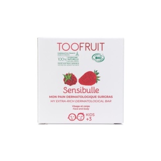 TOOFRUIT Kostka dermatologiczna TRUSKAWKA I MALINA 85 g