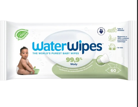 WATER WIPES Biodegradowalne chusteczki nawilżane dla dzieci 60 szt.