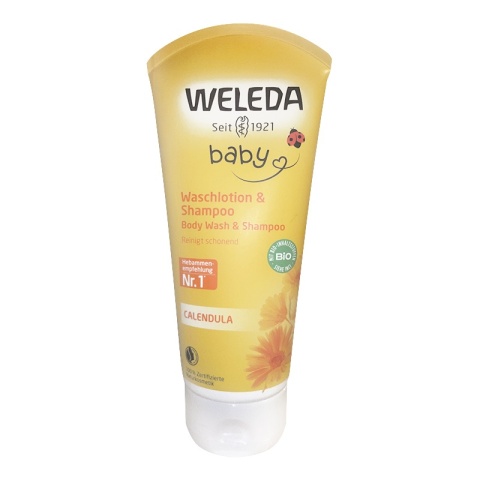 WELEDA BABY Szampon i płyn do mycia ciała z nagietkiem dla niemowląt 200 ml