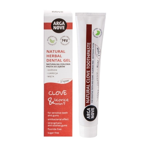 ARGANOVE Naturalna ziołowa pasta do zębów wrażliwych z goździkiem, lukrecją i miętą 100 g