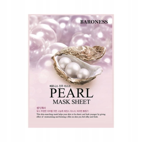 BARONESS Rozświetlająca maska w płachcie z ekstraktem z pereł 21 g