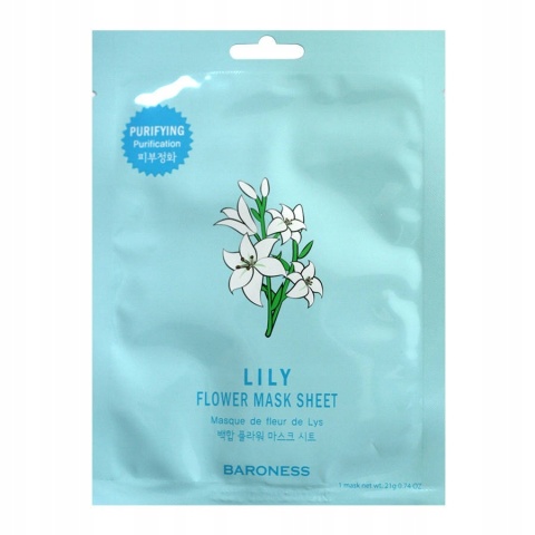 BARONESS maska w płachcie z ekstraktem z kwiatu lilii białej 21g