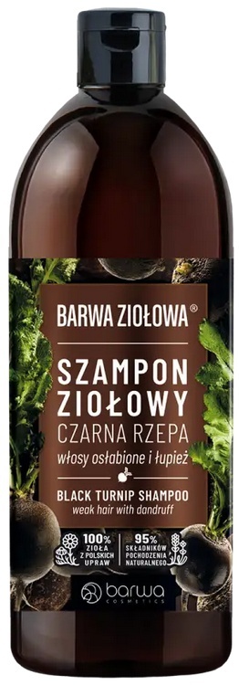 BARWA ZIOŁOWA Szampon czarna rzepa do włosów osłabionych z łupieżem 480 ml