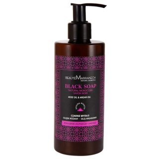 BEAUTE MARRAKECH Czarne mydło w płynie z olejkiem różanym 280 ml