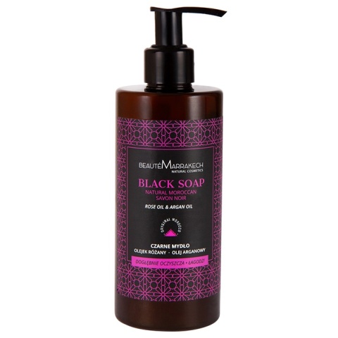 BEAUTE MARRAKECH Czarne mydło w płynie z olejkiem różanym 280 ml
