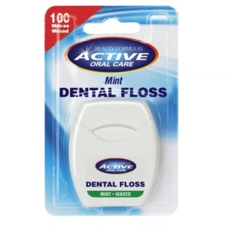 BEAUTY FORMULAS Active Oral Nić dentystyczna miętowa woskowana 100 ml