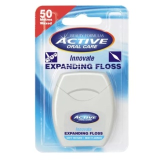 BEAUTY FORMULAS Nić dentystyczna pęczniejąca z fluorem 50 m