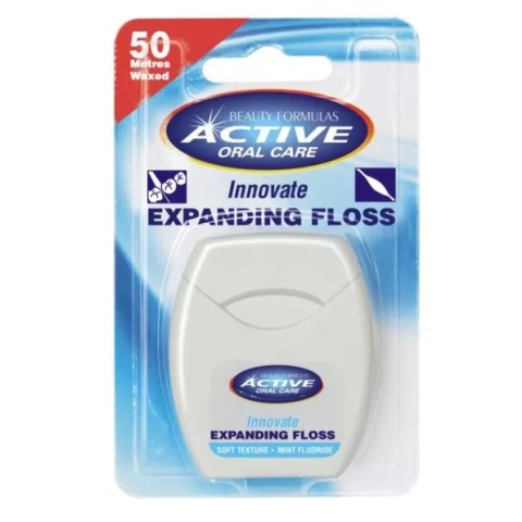 BEAUTY FORMULAS Nić dentystyczna pęczniejąca z fluorem 50 m