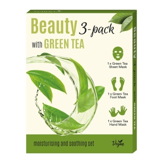 ECHOLUX Zestaw nawilżająco-kojących masek do twarzy dłoni i stóp Green Tea