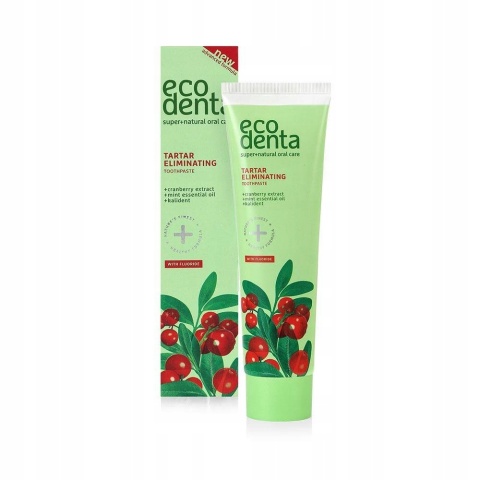 ECODENTA Pasta do zębów przeciw kamieniowi nazębnemu z żurawiną i fluorem