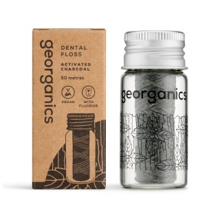 GEORGANICS Nić dentystyczna z węglem aktywnym i fluorem 50 m