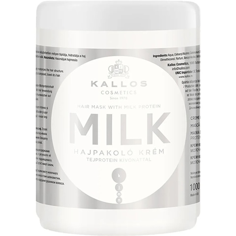 KALLOS maska do włosów z ekstraktem proteiny mlecznej MILK PROTEIN 1000 ml