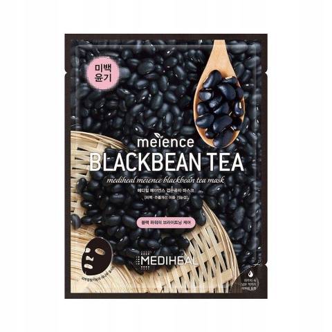 MEDIHEAL Maska w płachcie Blackbean Tea rozświetlająco-tonizująca 25 ml